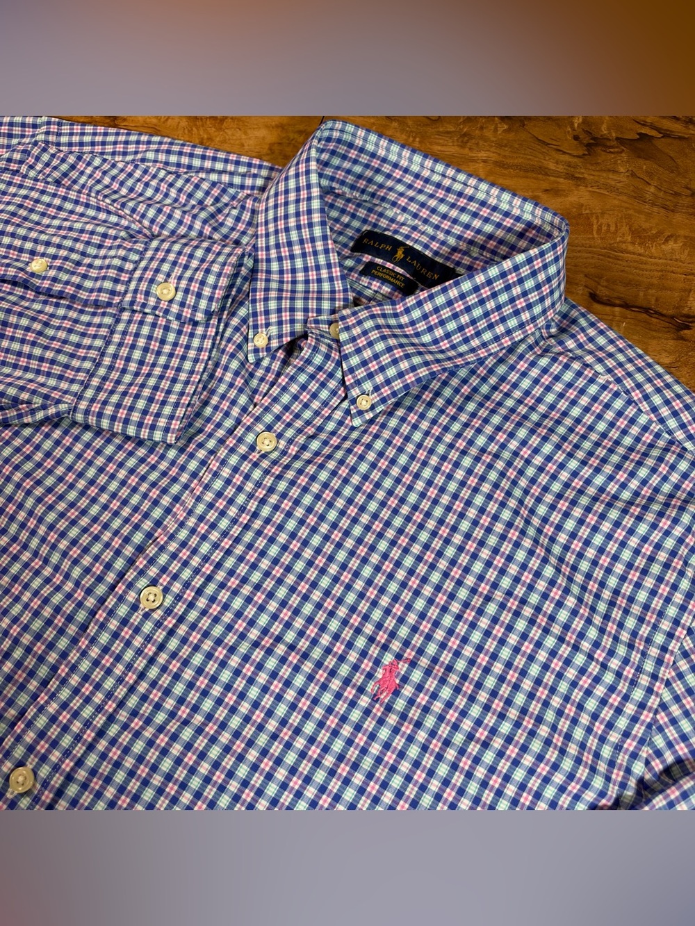 Ralph Lauren Performance Shirt Men’s XXL Multicolor Plaid Classic Fit Stretch